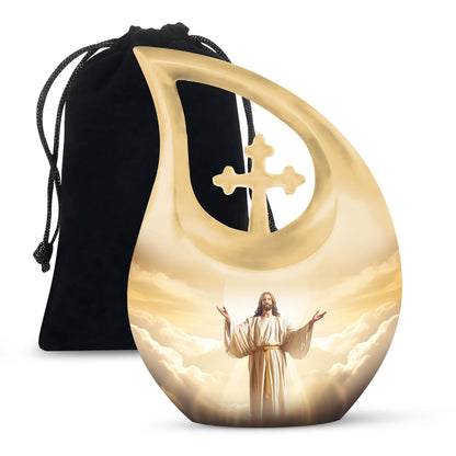 Personalized Religious Memorial Urn for Human Ashes - 10-inch, 200 cu in - Yatskia