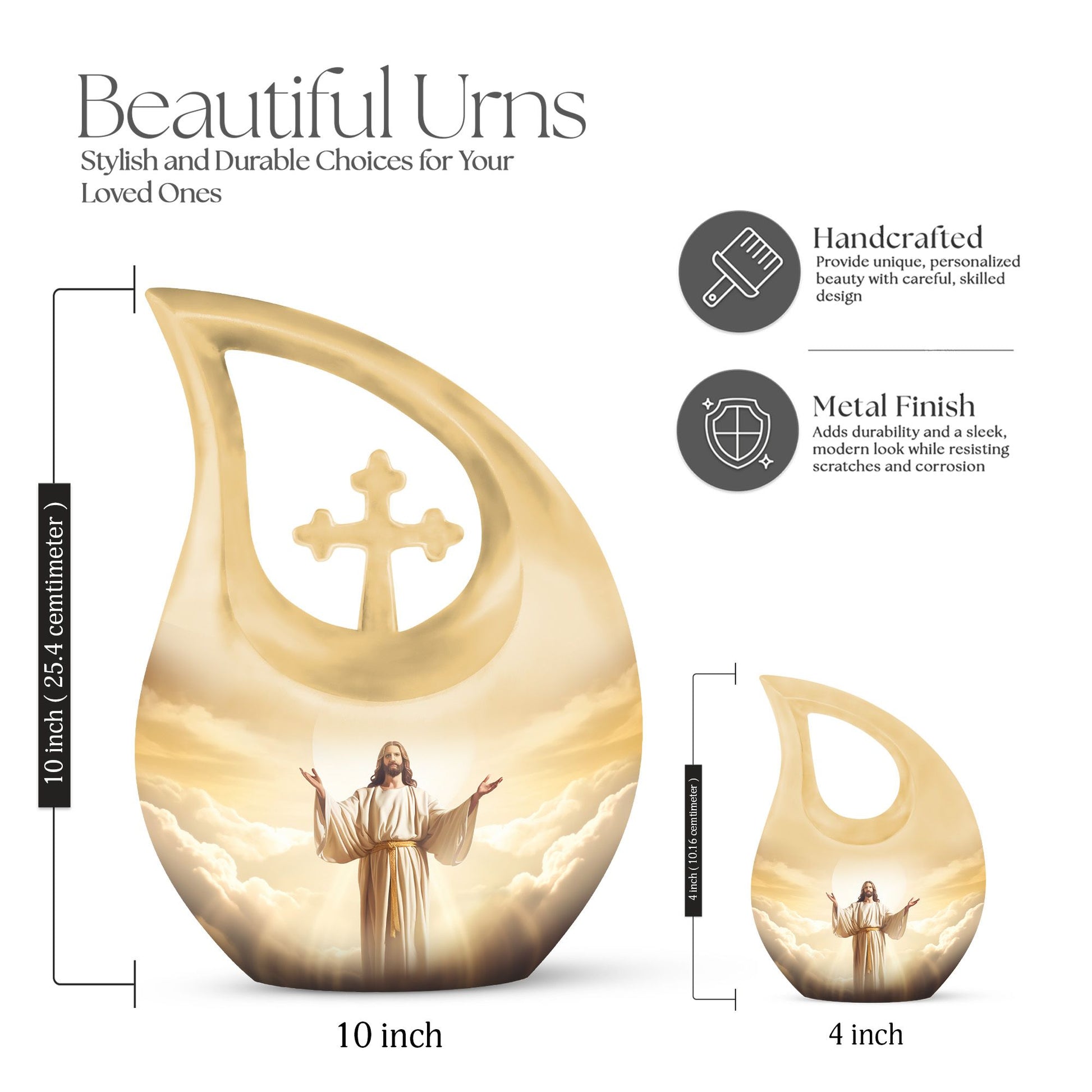 Jesus Christ Urn, 10-inch Extra Large Cremation Urn