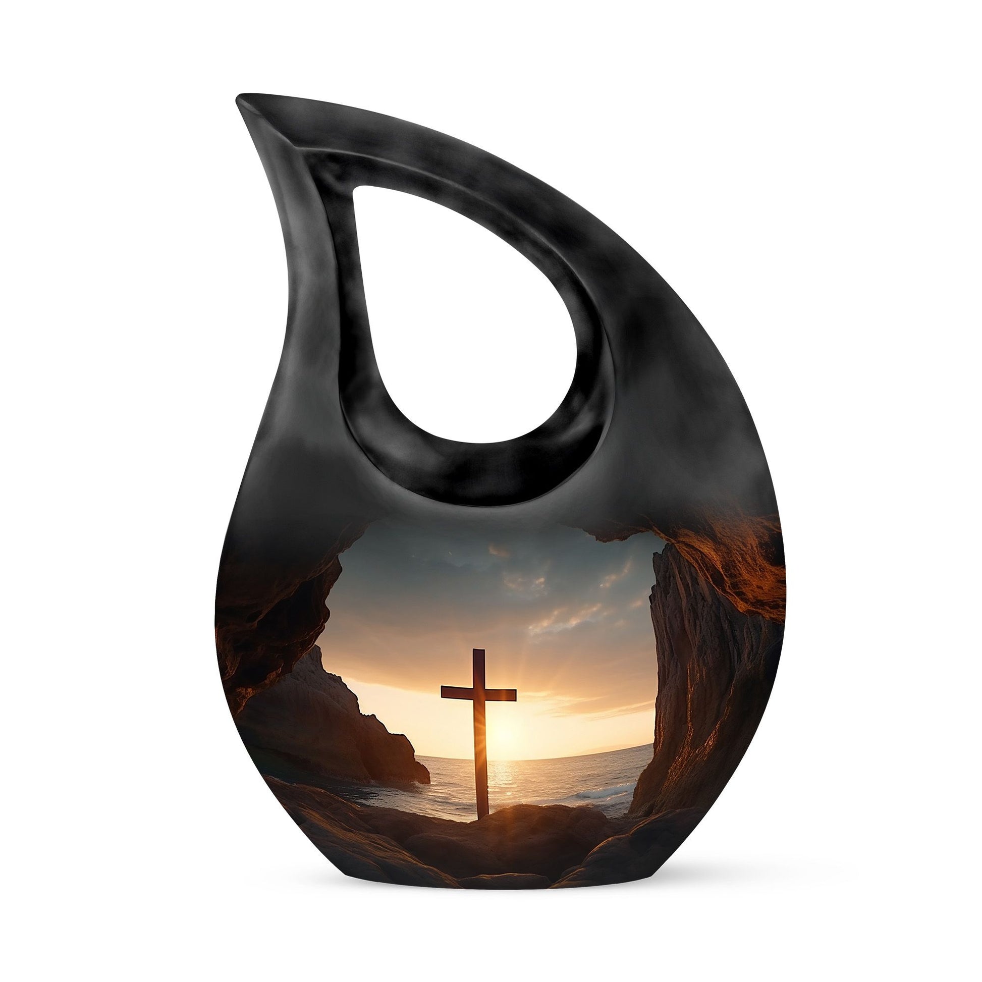 Medium-size 10-inch Jesus Christ Urn with Cross 