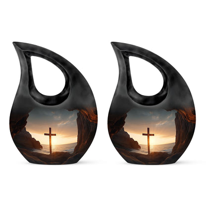 Medium-size 10-inch Jesus Christ Urn with Cross 