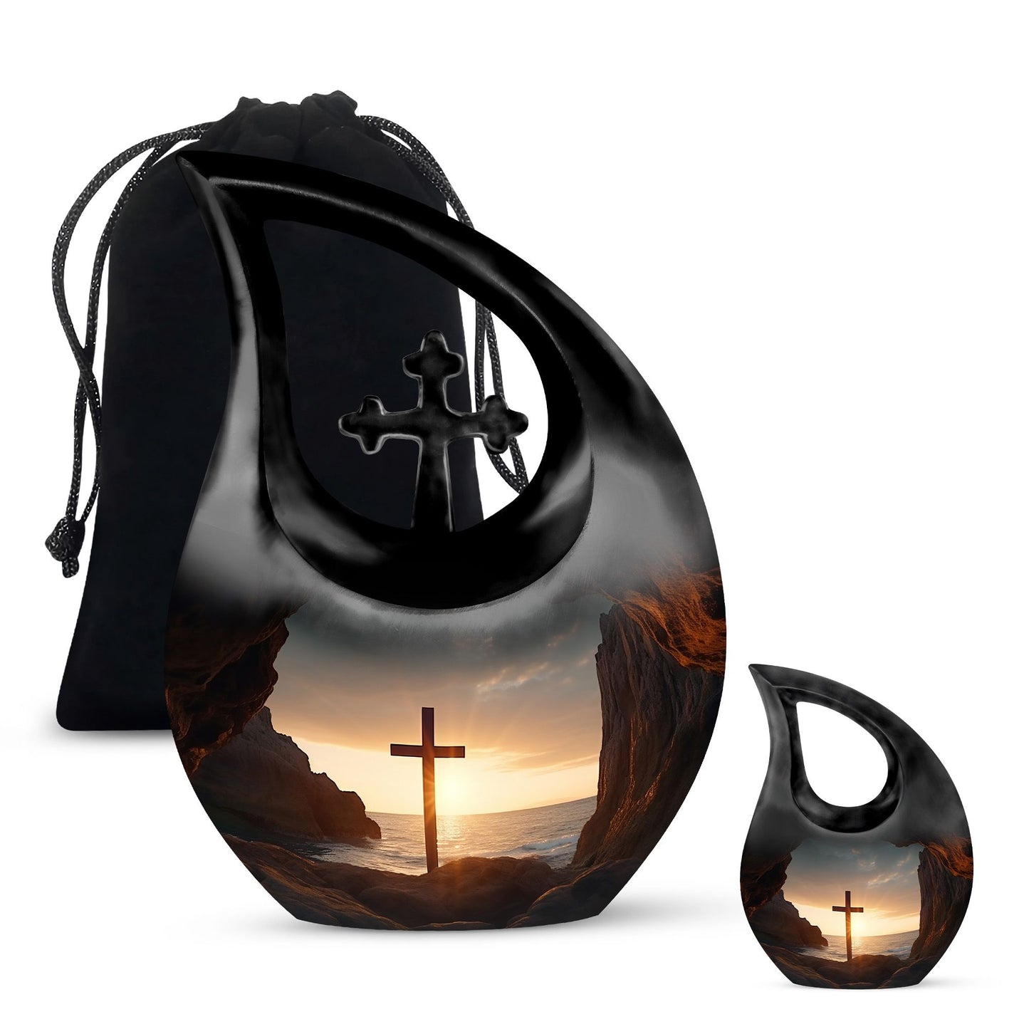 Medium-size 10-inch Jesus Christ Urn with Cross 