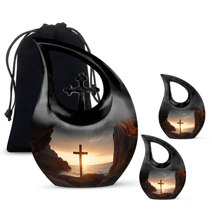 Medium-size 10-inch Jesus Christ Urn with Cross 