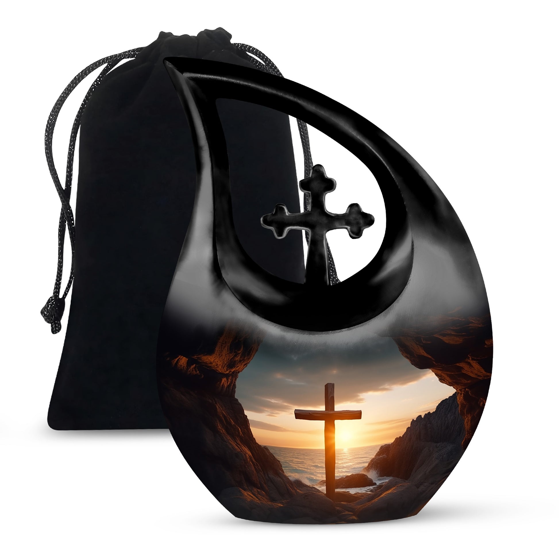 Cross Sacred & Solemn Memorial Cremation Urn For Mom and Dad