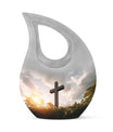 10-inch Jesus Christ Urn, Cross Drop design, 