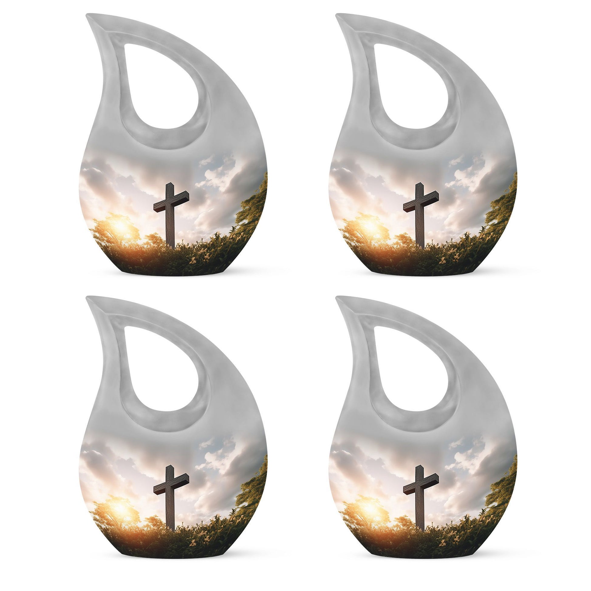 10-inch Jesus Christ Urn, Cross Drop design, 