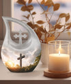 10-inch Jesus Christ Urn, Cross Drop design, 