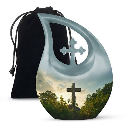 Jesus Christ Urn with Cross Drop design, medium 