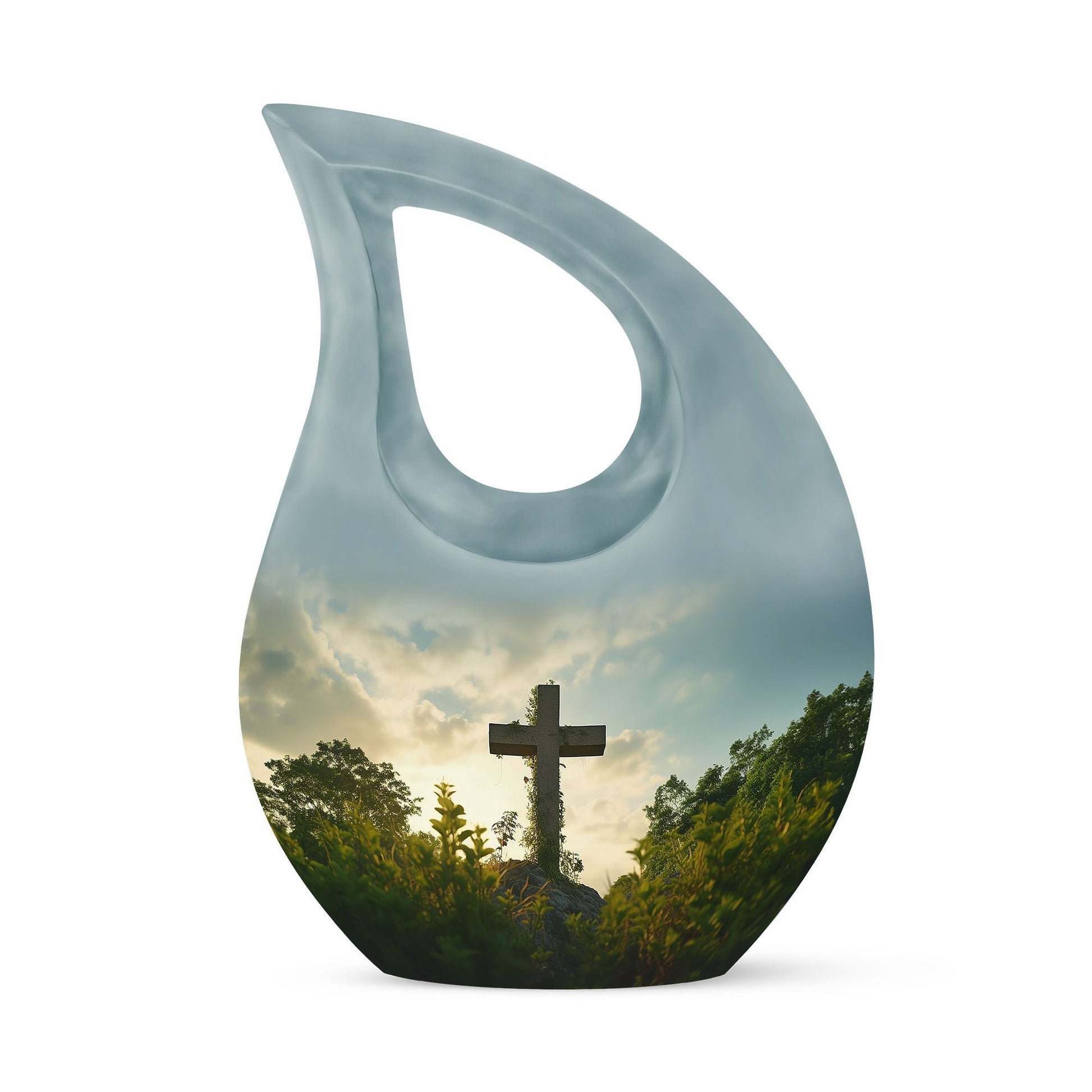 Jesus Christ Urn with Cross Drop design, medium 