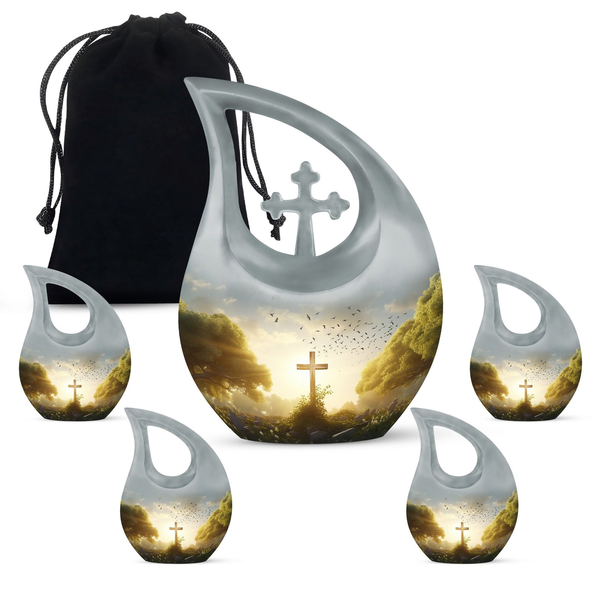 CrossDrop Jesus Christ Memorial Urn for ashes for adults male