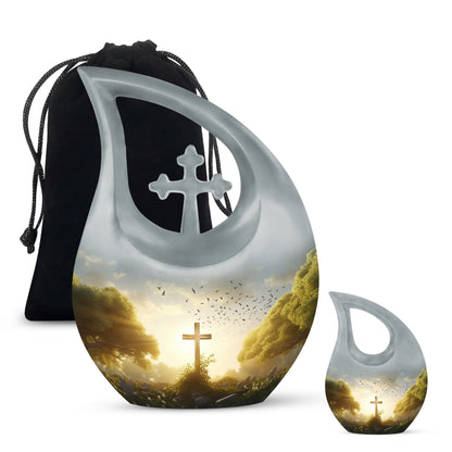 Personalized Religious Memorial Urn for Adults - 10-inch, 200 cu in - Yatskia