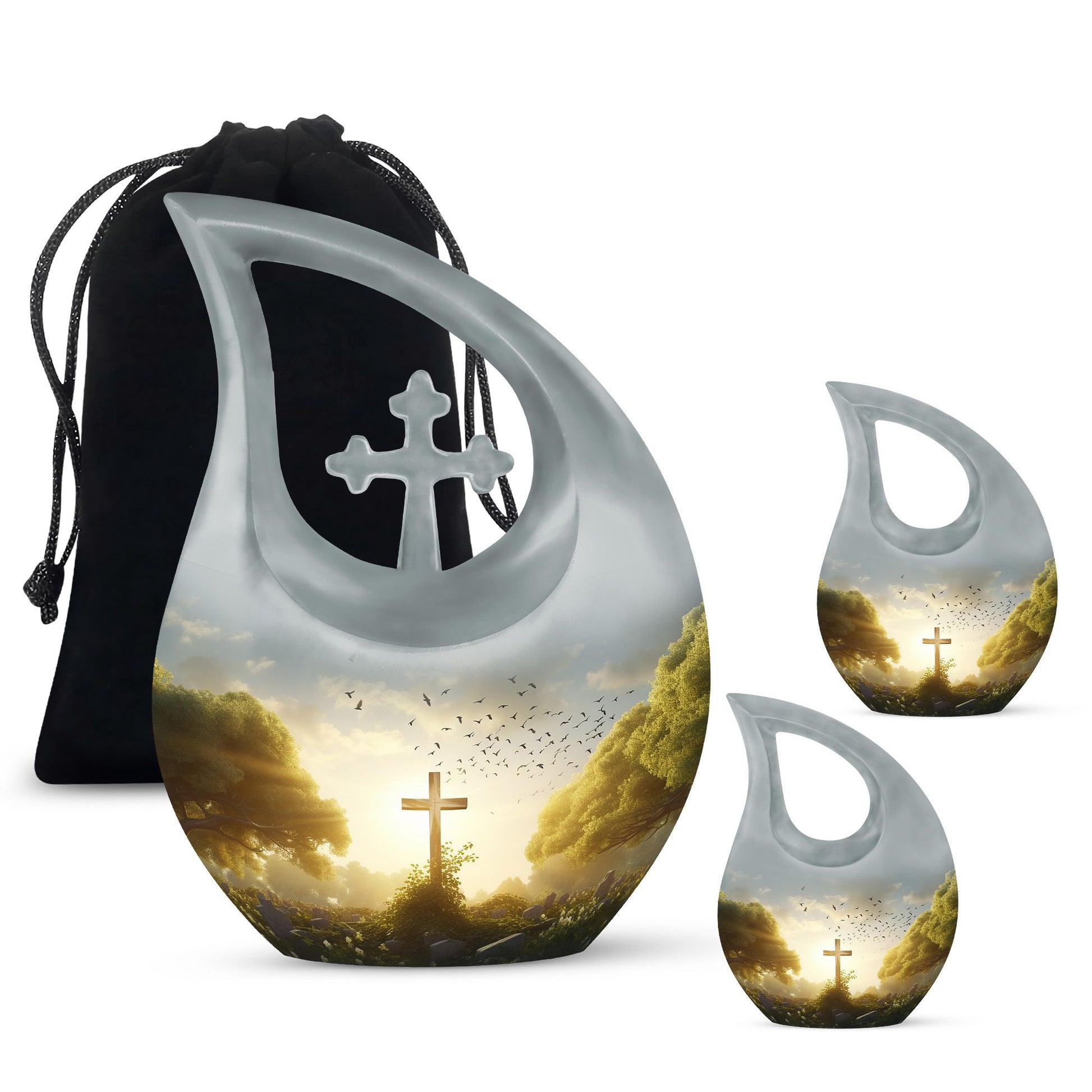 CrossDrop Jesus Christ Memorial Urn for ashes for adults male