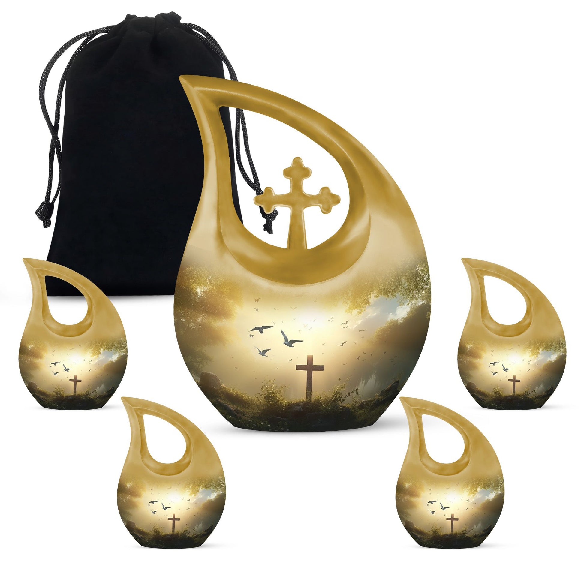 Extra Large Jesus Christ Urn in Cross Drop design, 