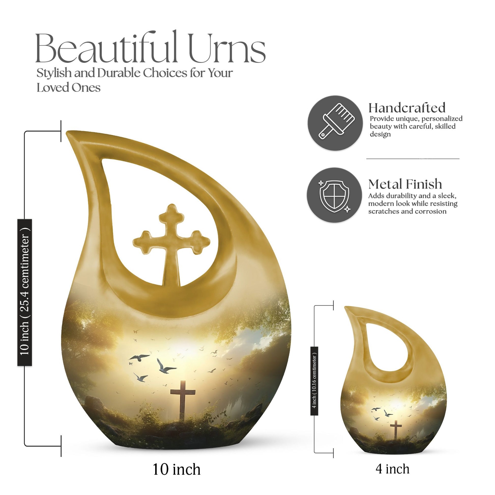 Extra Large Jesus Christ Urn in Cross Drop design, 