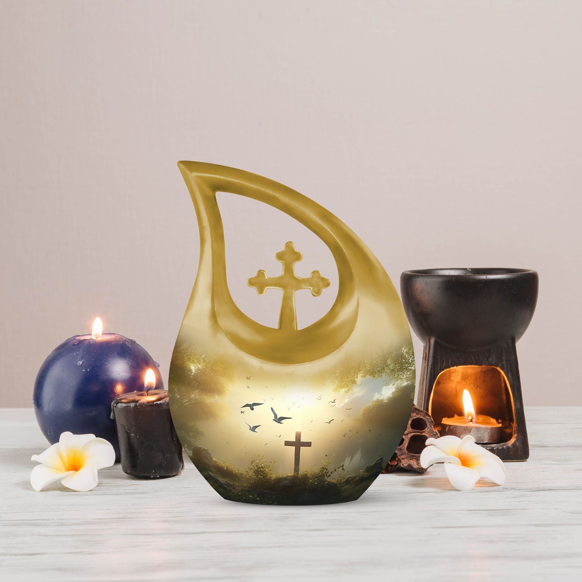 Extra Large Jesus Christ Urn in Cross Drop design, 