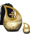 Cross Christ Cremation Memorial Urn For Mom & Dad