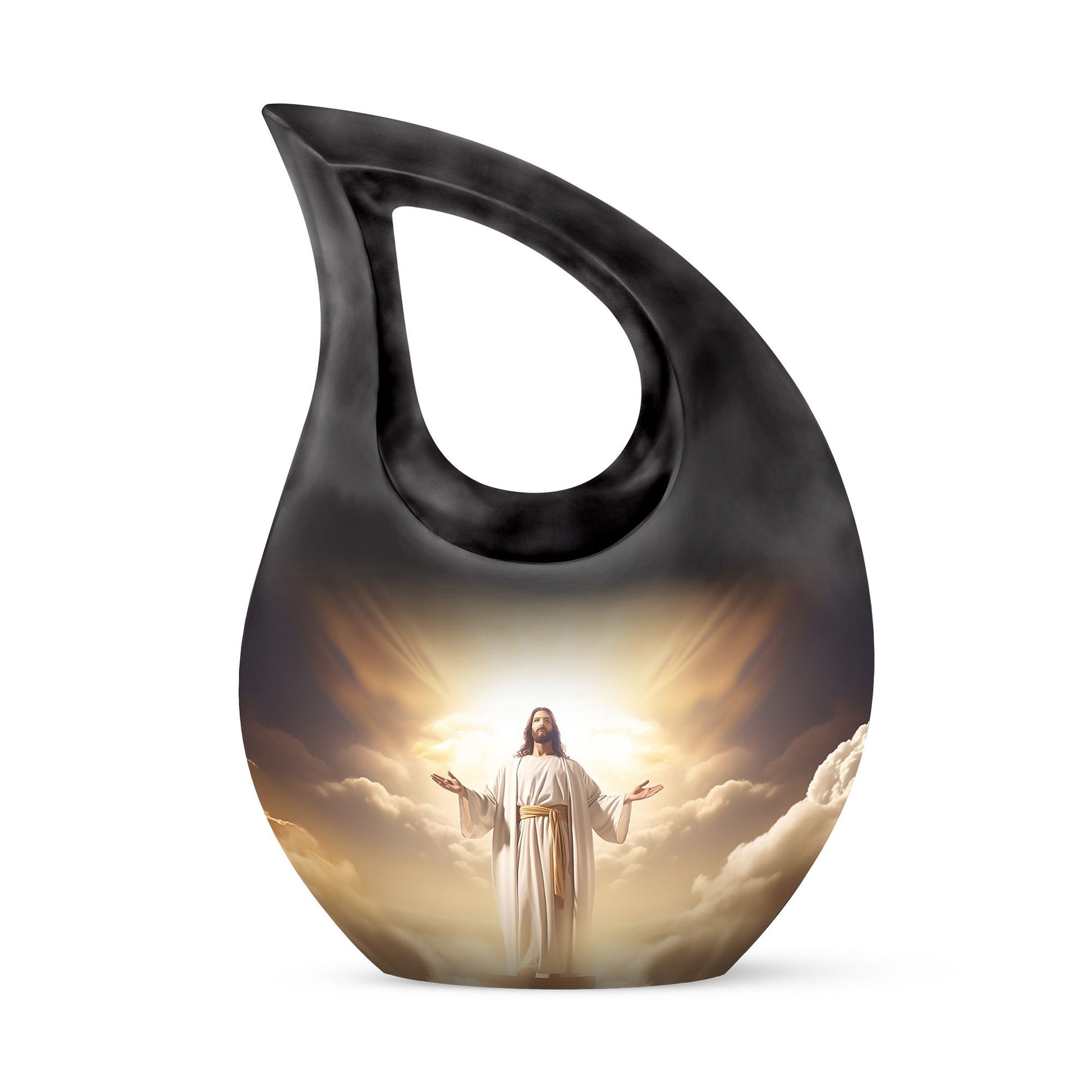 10 inch Jesus Christ themed Cross Drop urn, 