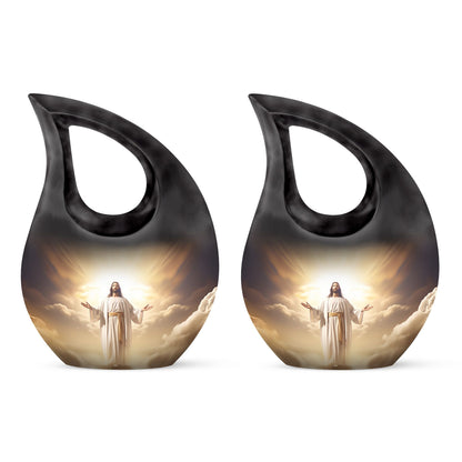 10 inch Jesus Christ themed Cross Drop urn, 