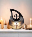 10 inch Jesus Christ themed Cross Drop urn, 