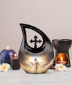 10 inch Jesus Christ themed Cross Drop urn, 
