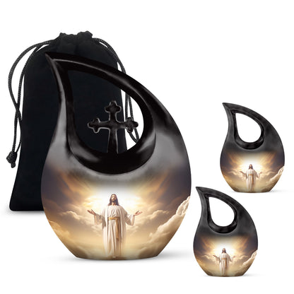 10 inch Jesus Christ themed Cross Drop urn, 