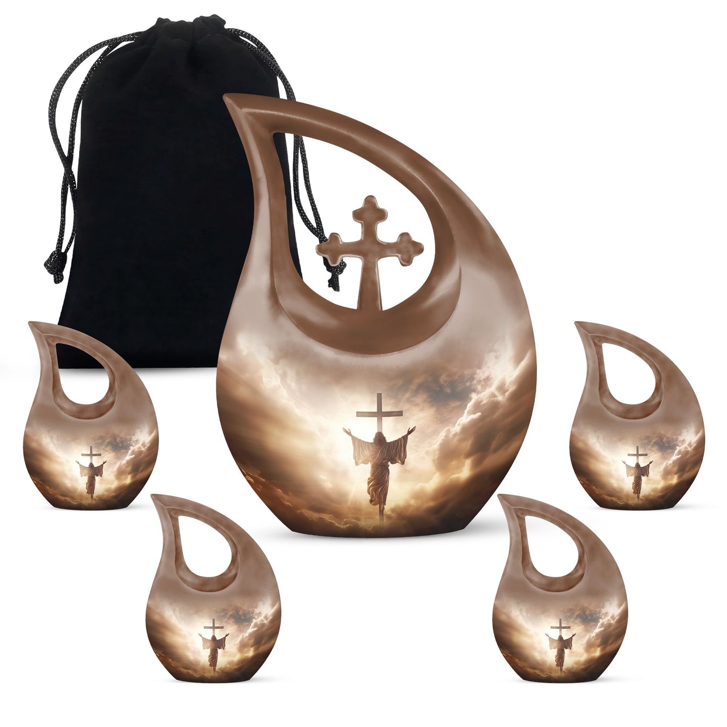  Jesus Christ urn, Cross Drop design, personalized  urn 