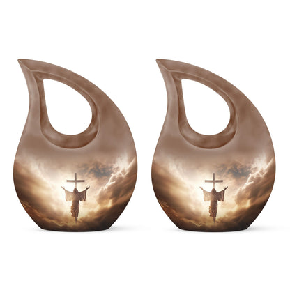  Jesus Christ urn, Cross Drop design, personalized  urn 