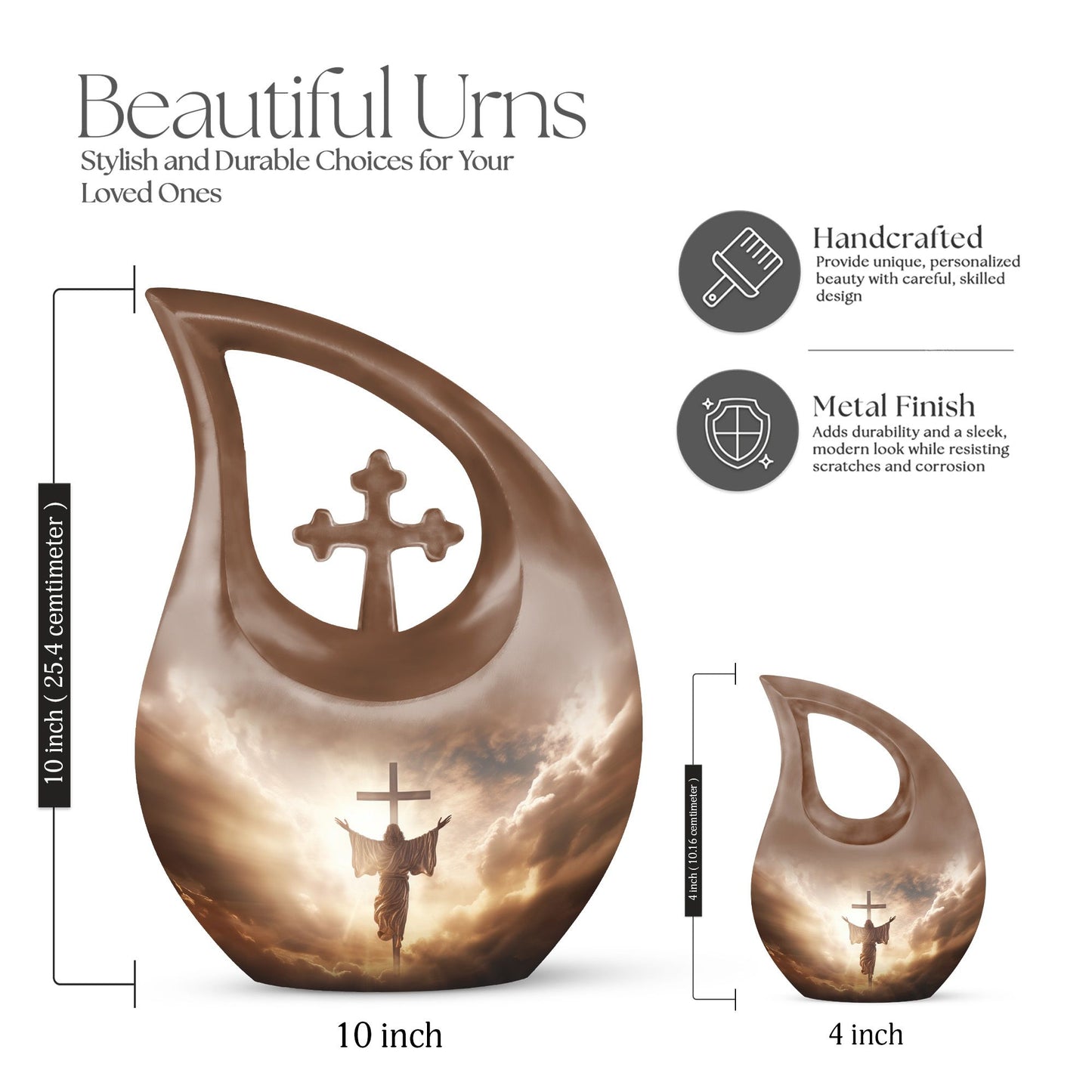  Jesus Christ urn, Cross Drop design, personalized  urn 