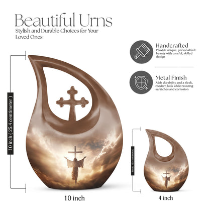  Jesus Christ urn, Cross Drop design, personalized  urn 