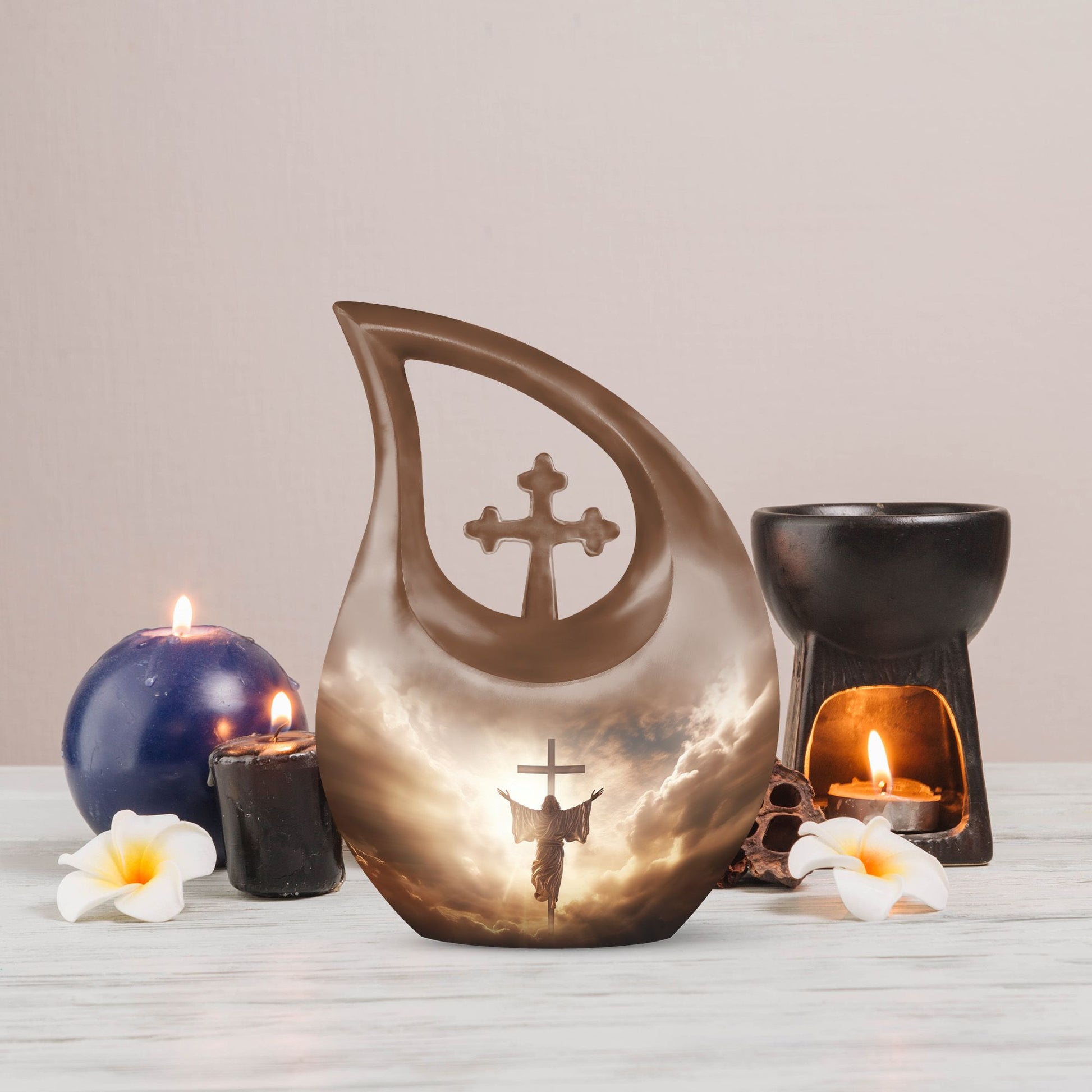  Jesus Christ urn, Cross Drop design, personalized  urn 