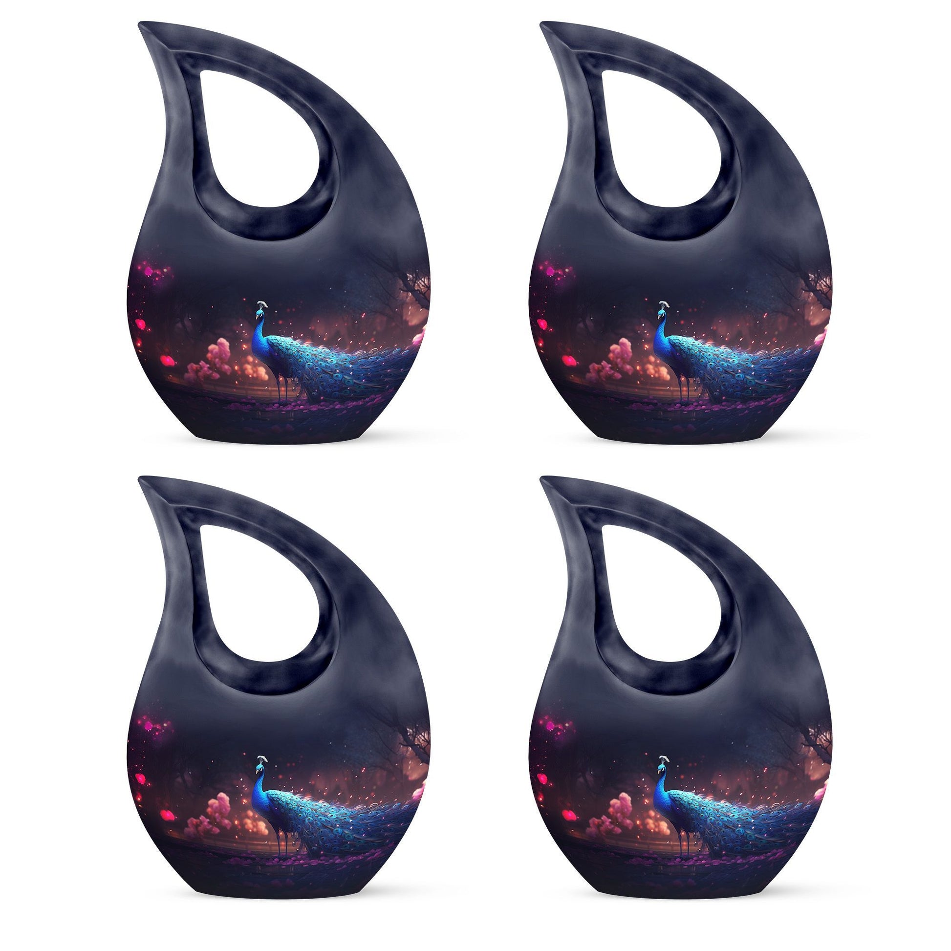  Peacock-, Cross Drop design Personalized Urn for Ashes