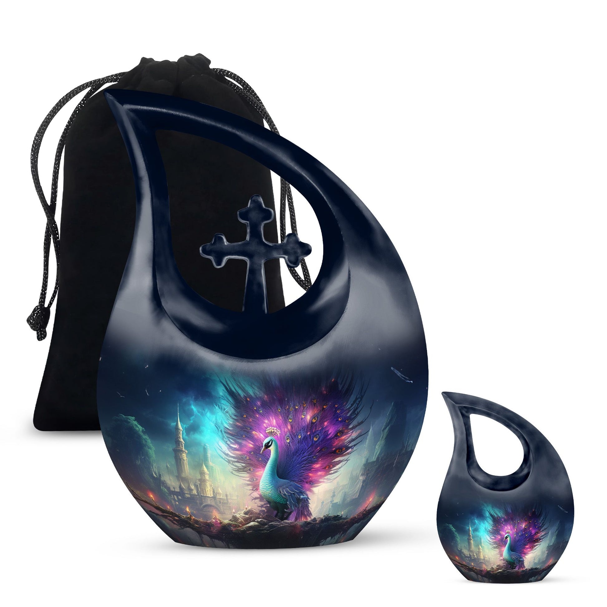 Keepsake Peacock Urn Distinct & High-Capacity Memorial Urn