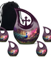 10 Inch Peacock Themed Cross Drop Urn for Ashes,
