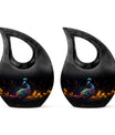 10 inch Peacock Urn for Human Ashes, Cross Drop Design, 