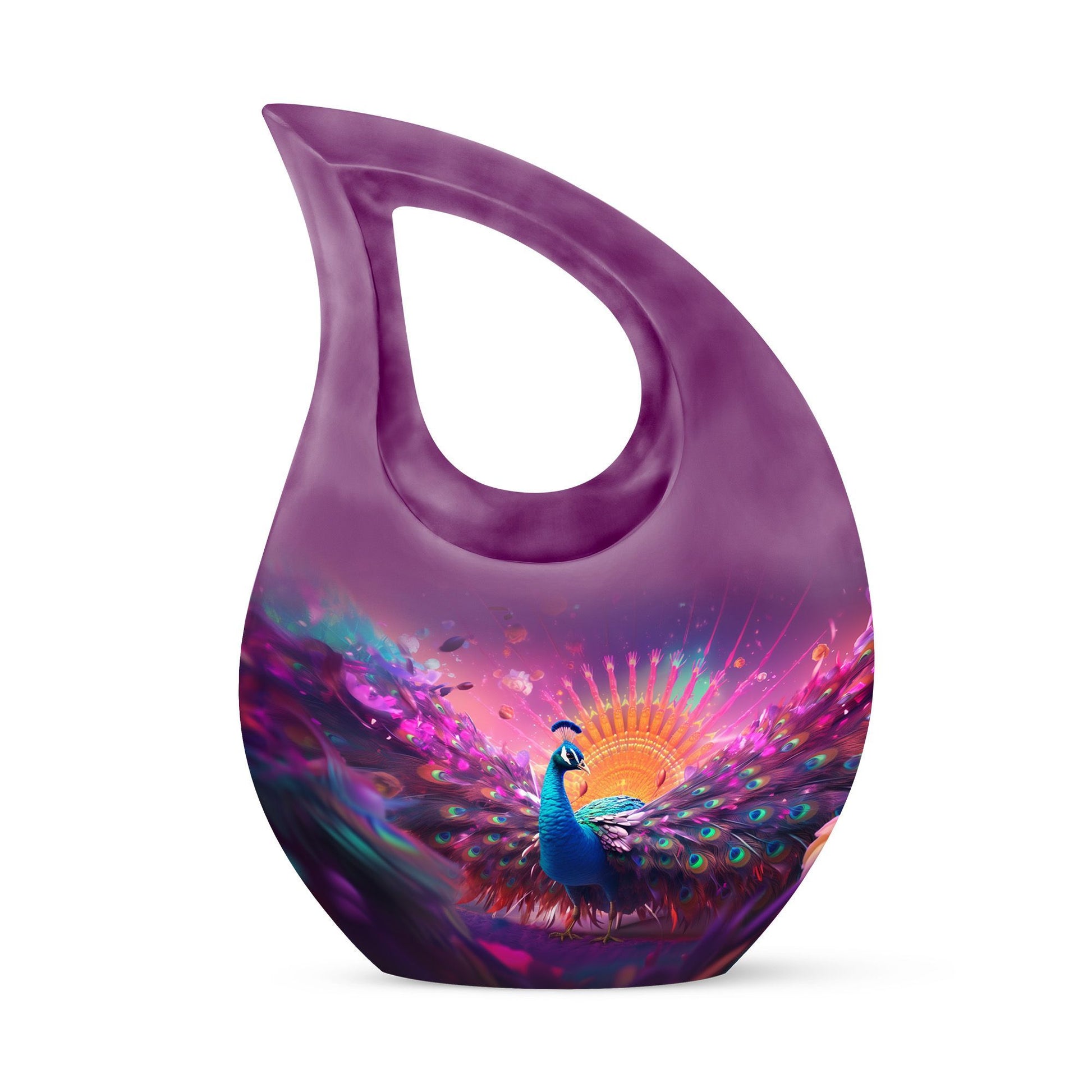 Aluminium Peacock Urn, Cross Drop Design, Affordable 