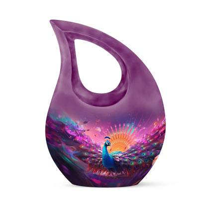 Aluminium Peacock Urn, Cross Drop Design, Affordable 