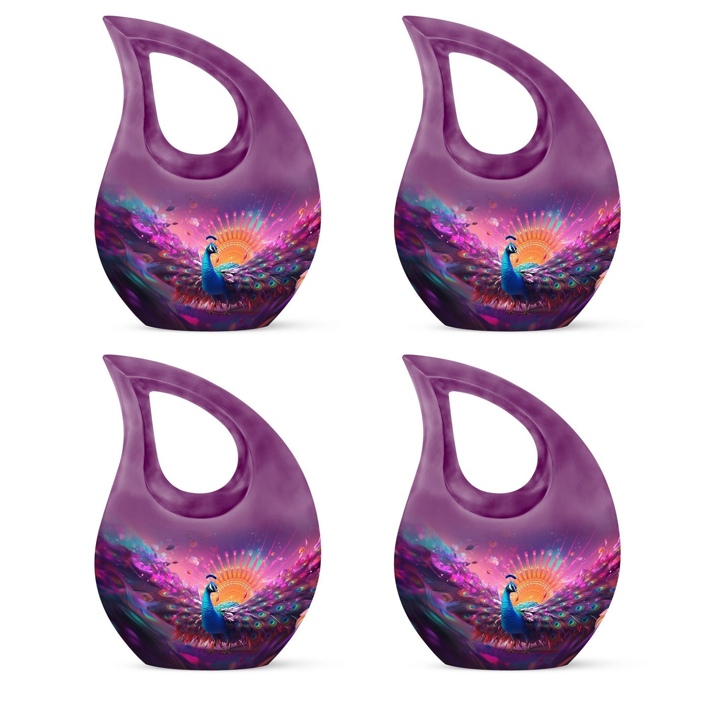 Aluminium Peacock Urn, Cross Drop Design, Affordable 