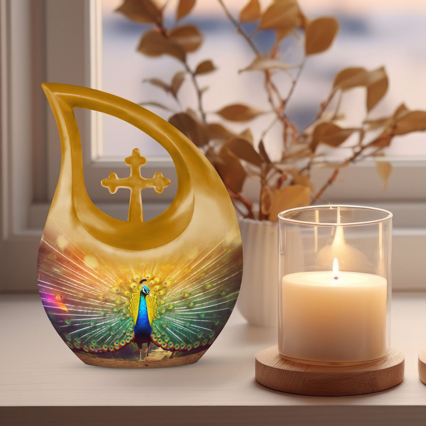 Peacock Urn