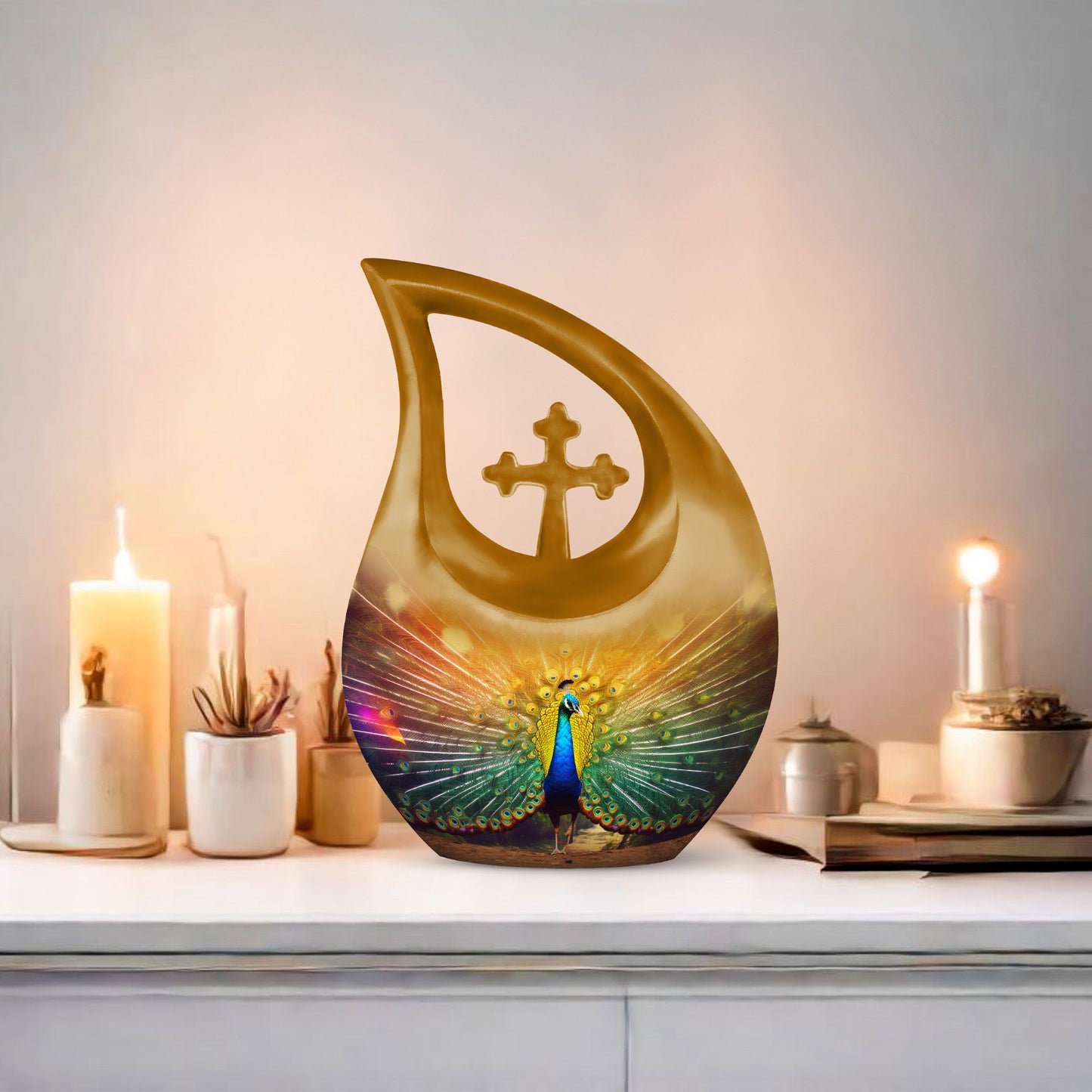 Peacock Urn