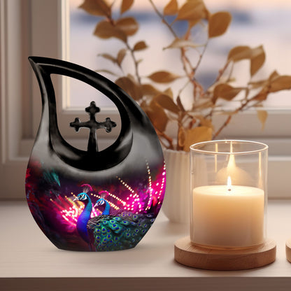 10-inch peacock urn