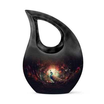 Peacock themed Memorial Urn for ashes