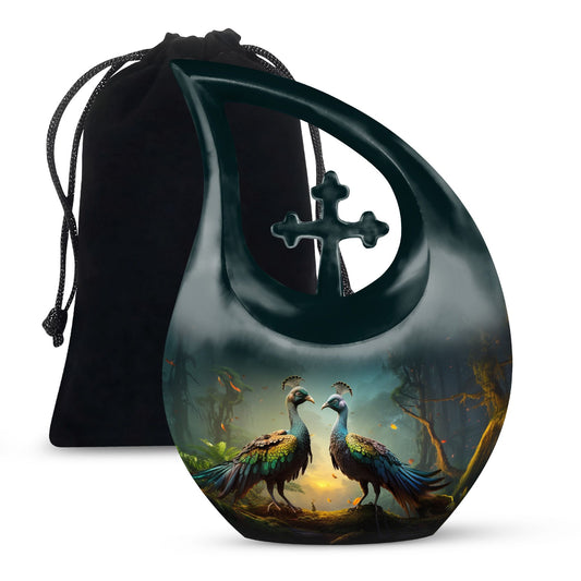 Peacock-themed Urn for ashes