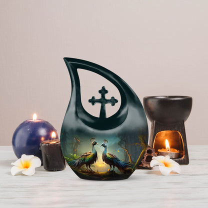 Peacock-themed Urn for ashes