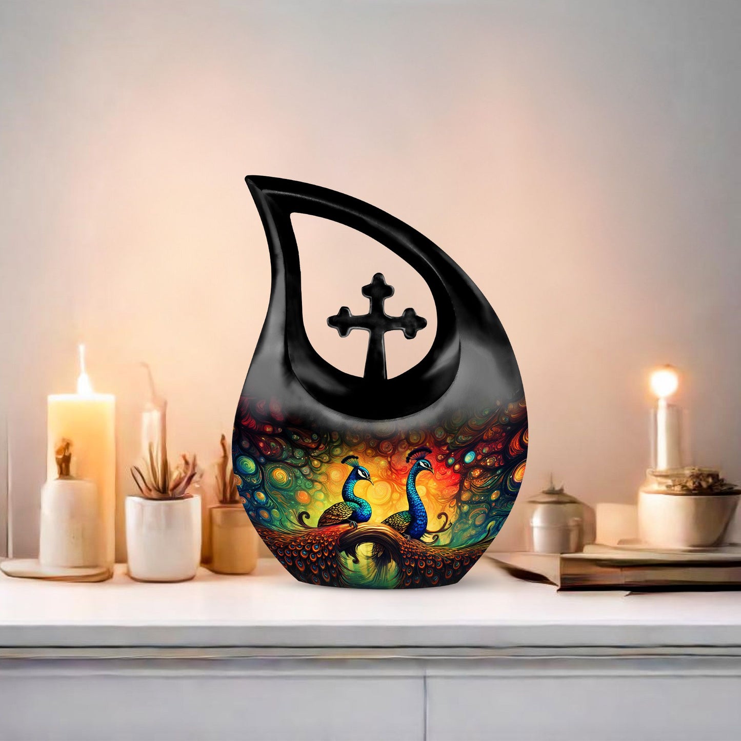 Peacock Urn