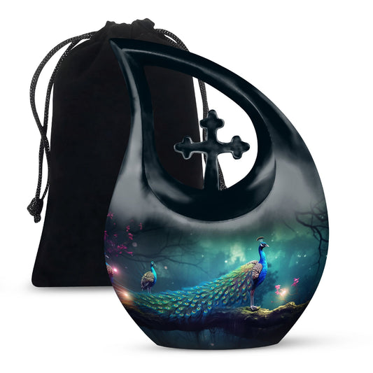 Peacock Themed Urn for Ashes