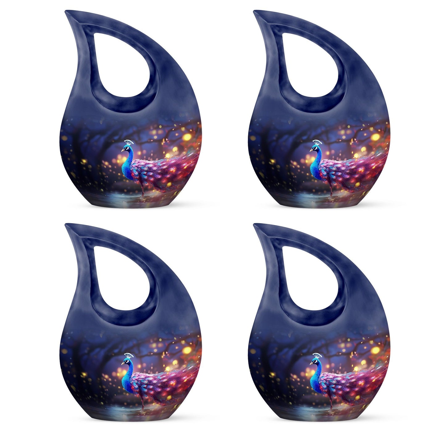 Peacock themed cremation urn