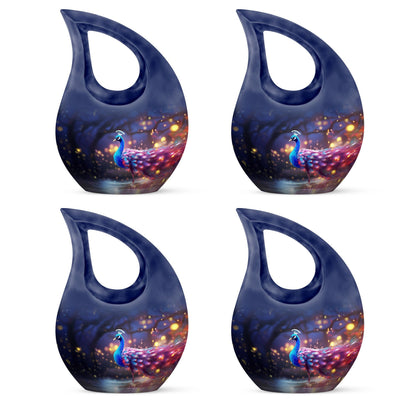 Peacock themed cremation urn