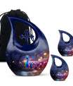 Peacock themed cremation urn