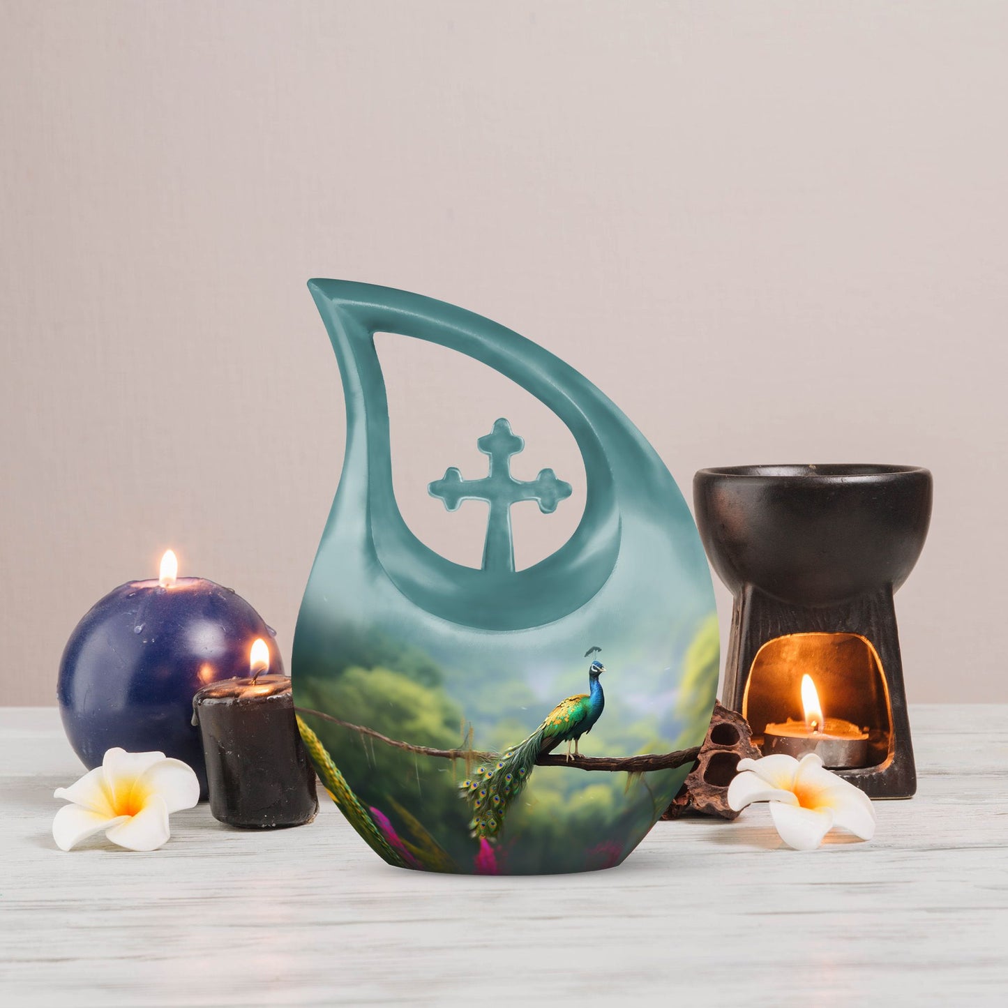 Peacock themed Urn
