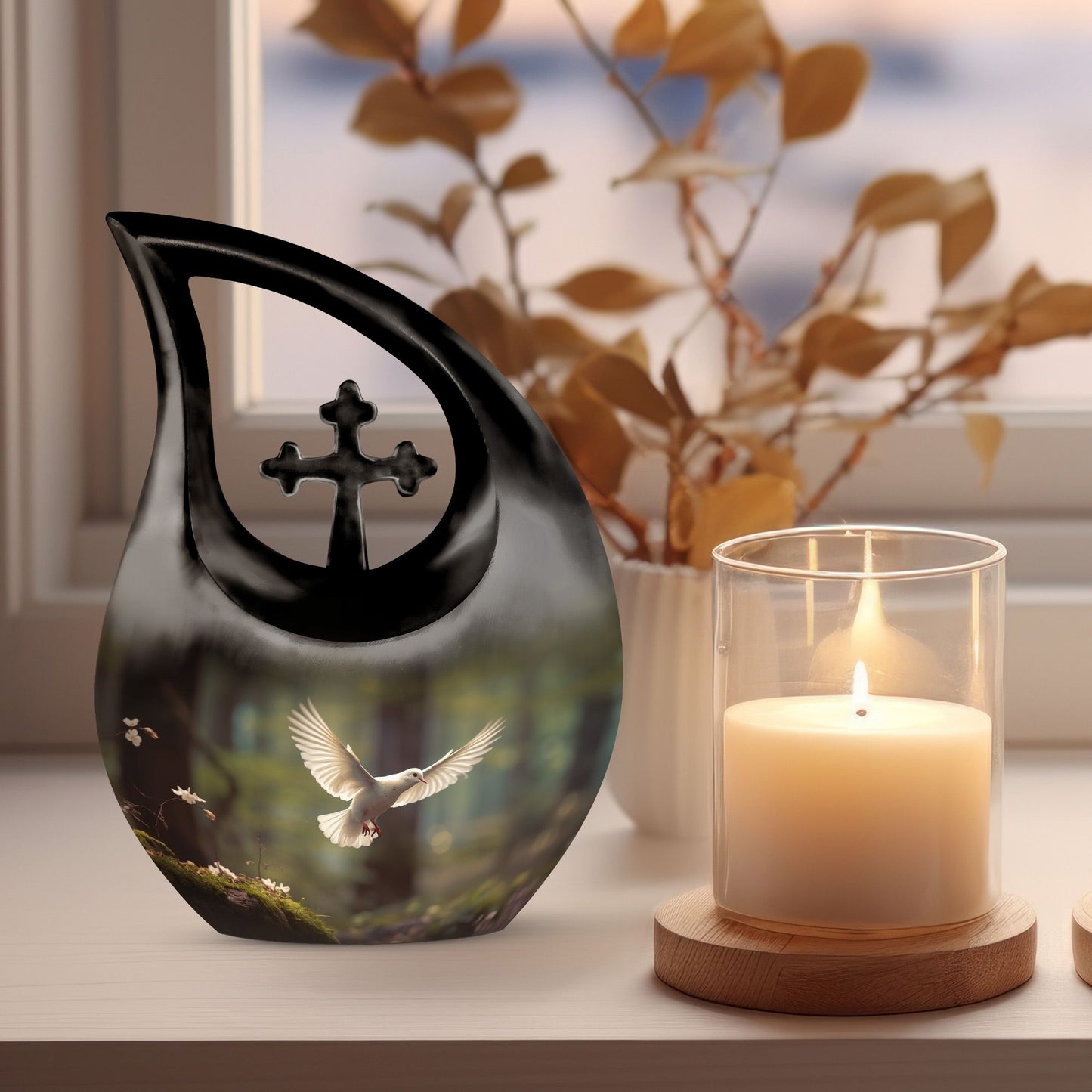 Dove Bird Themed Memorial Urn