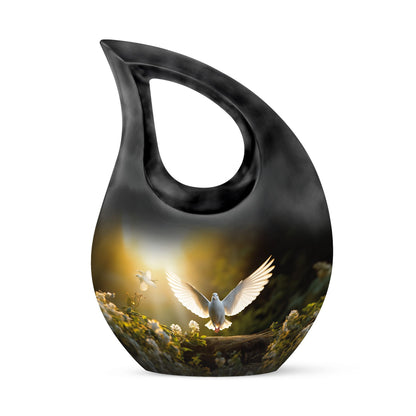 Dove Bird Cross Drop urn